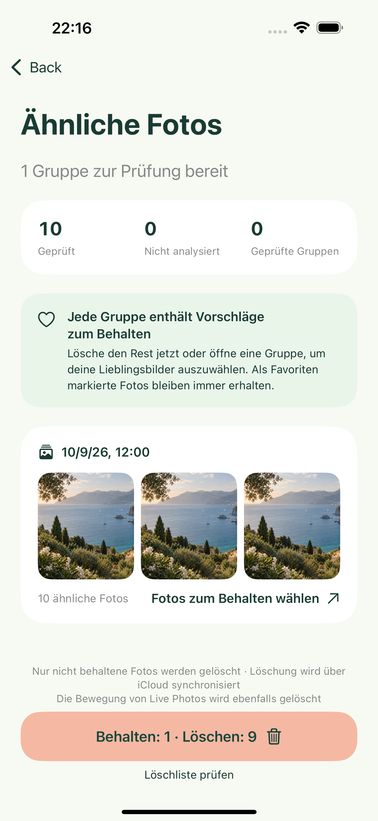 Favoriten behalten