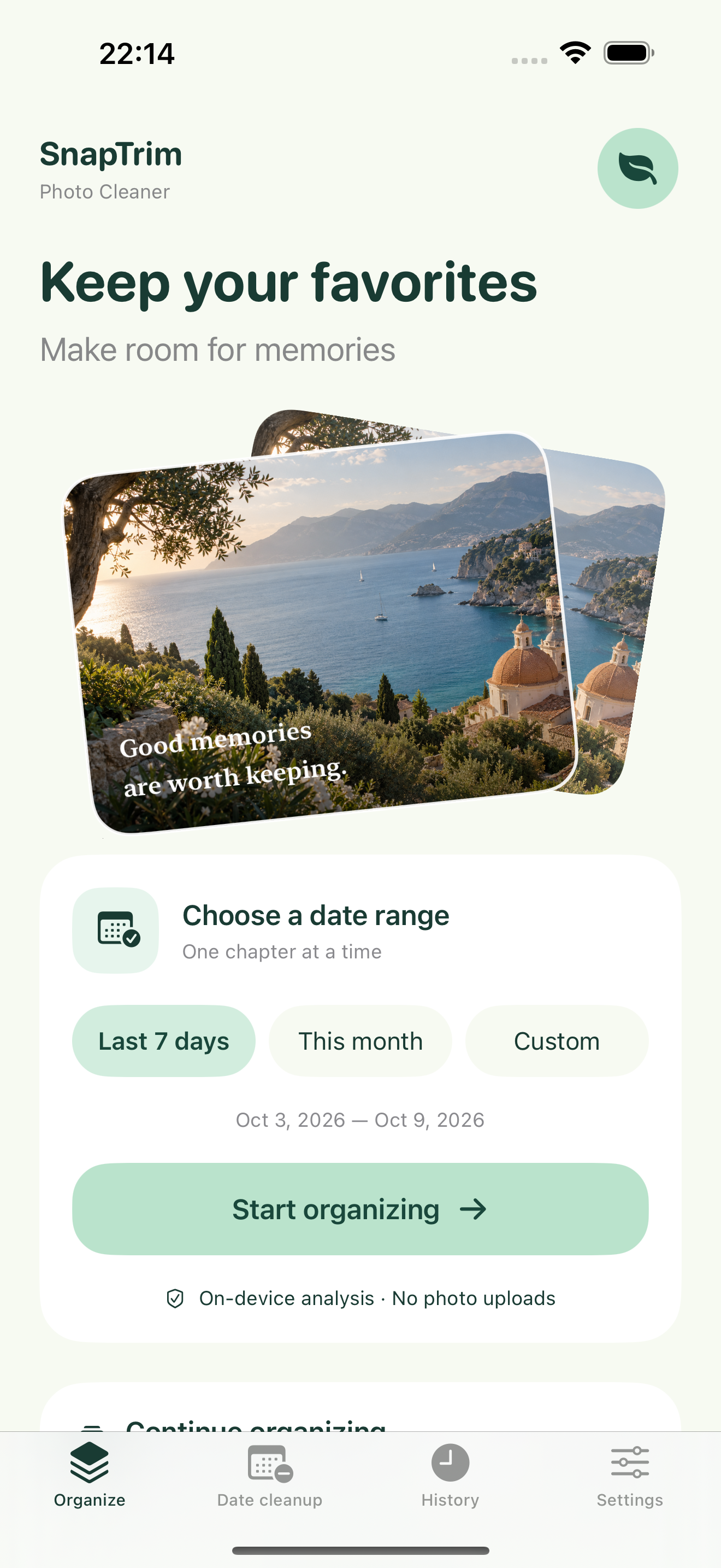 Choose a date range