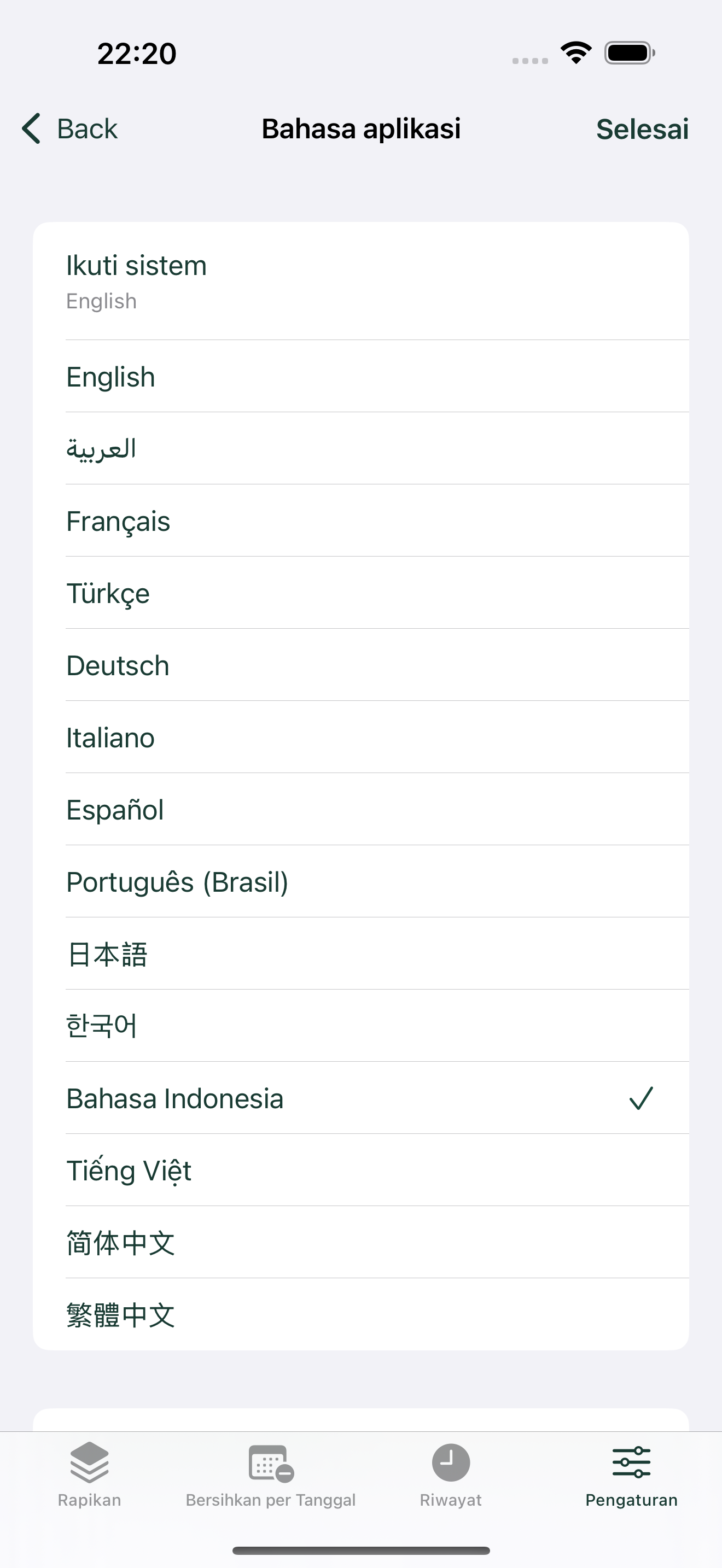 Bahasa sesuai pilihan Anda