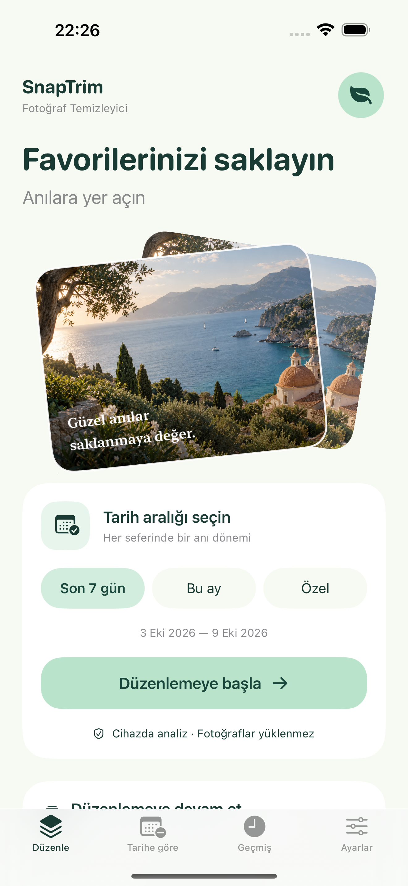 Bir tarih aralığı seçin