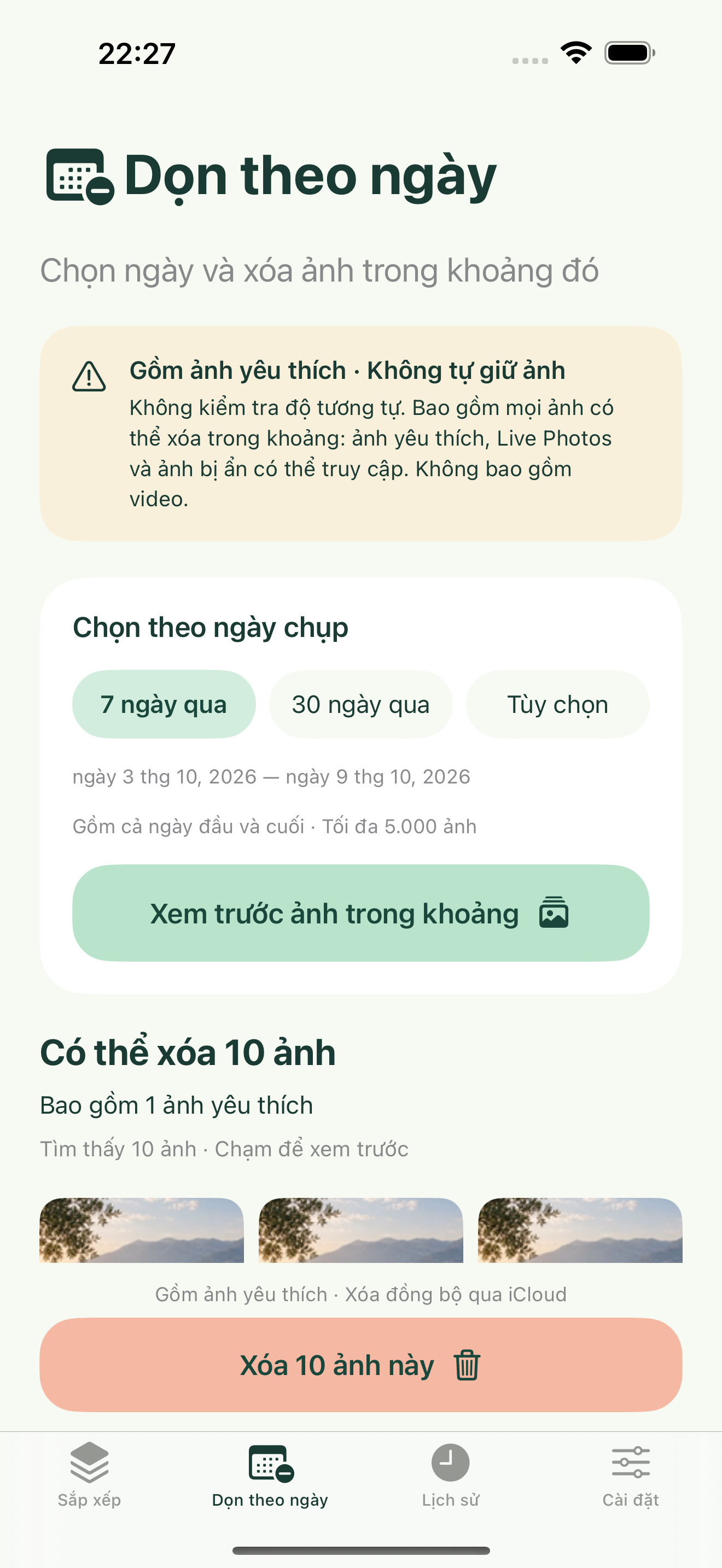 Chắc chắn không còn cần? Dọn theo ngày.